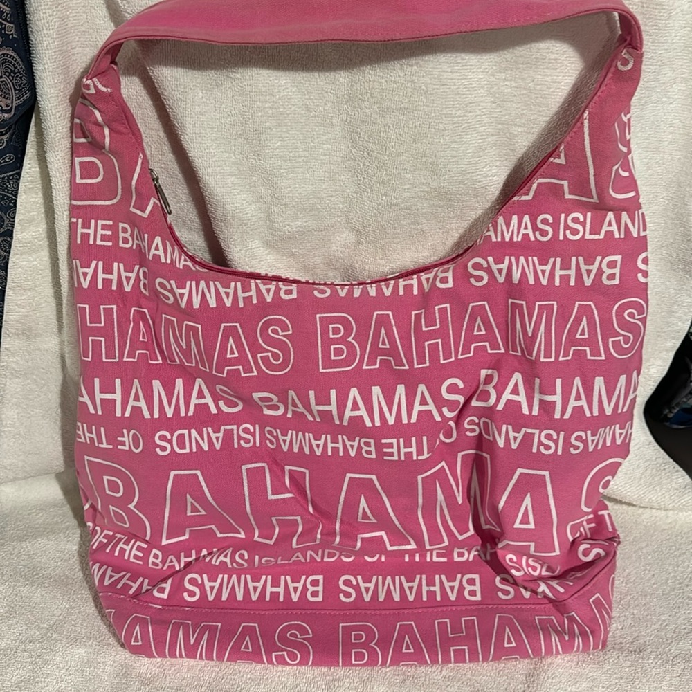 Pink Canvas Zipper Bahamas bag